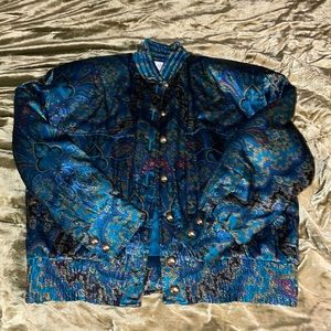 Carlisle 100% Silk Bomber with Gold Accents | Size 6